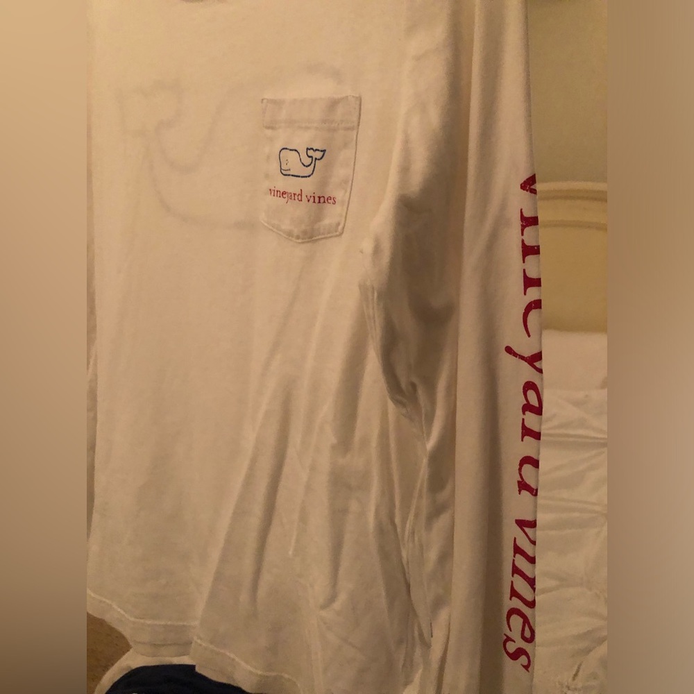 Red white and blue long sleeve vineyard vines shirt